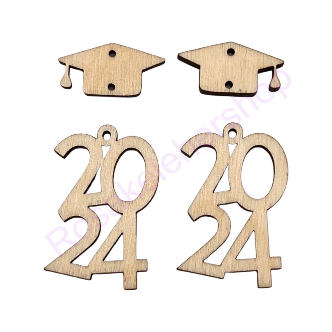 Senior Graduation Cap Dangle Blank Earrings-wood Hat - Etsy