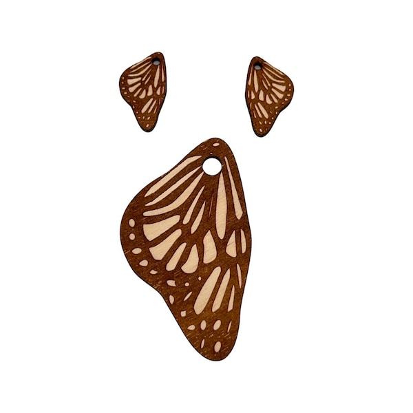 Monarch butterfly wing wood blank Earrings-Drop Earrings blanks-Unfinished wood earrings-Blank cutouts- handmade blanks jewelry