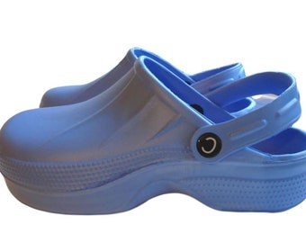 Kitchen Clogs Medical Chefs Nurse Dental Hospital Shoes Full Blue Garden Shoes Gardening Clog Catering Cloggis Adults