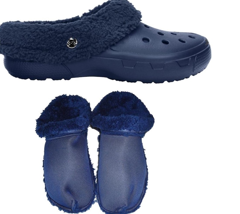 Insoles for Crocs Clogs Replacement Navy Blue Fur Insert Etsy