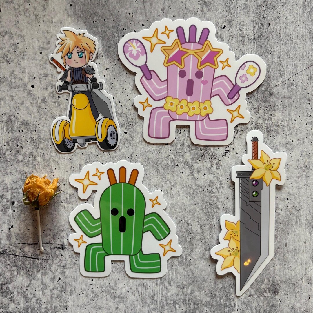 Final Version Sticker Final Fantasy VII Rebirth Stickers: Cloud, Buster Blade, Cactuar - Etsy