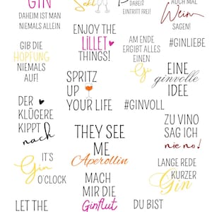 Plotterbestand, Duitse alcoholspreuken, Aperol, Gin, Lillet, bier, plotterbestanden, bestanden voor de plotter, wijn, gin, Lillet