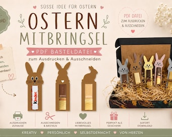 Easter chocolate holders, chocolate bunnies, Easter gifts, Easter bunny crafts, Easter PDF, Easter chocolate bars, party favors, money gifts