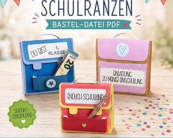Plantilla de caja de regalo para mochila escolar, caja de mochila 3D en PDF, invitación al primer día de clases, caja de regalo para mochila escolar, regalo de regreso a clases, primer grado
