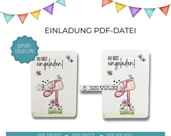 Birthday invitation, printable children's birthday invitation template, birthday party invitation, invitation, birthday invitation, craft file