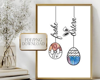 Money gift in a picture frame, money gift for Easter, digital wish fulfiller, last-minute Easter gift, DIY Easter money gift