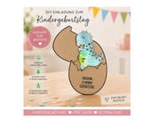 Einladung Dino, Druckvorlage Einladung Geburtstag, Einladung Geburtstagsparty, Geburtstagseinladung Vorlage, Geburtstagseinladung Druckdatei