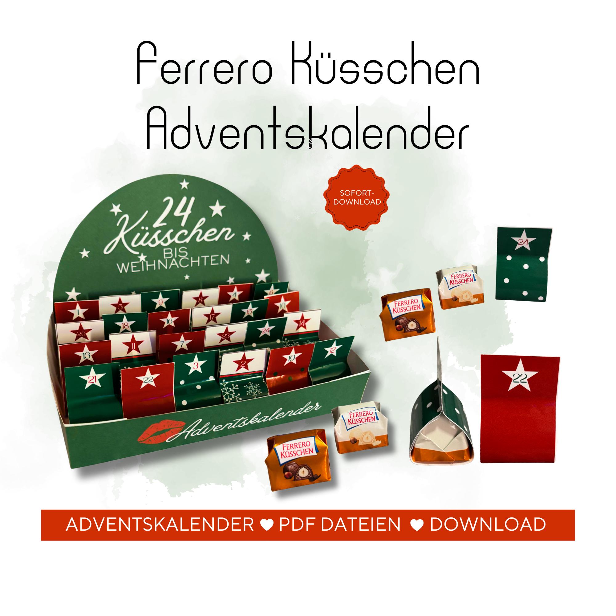 DIY Advent Calendar Printable Template, 24 Ferrero Rocher Wrappers ...