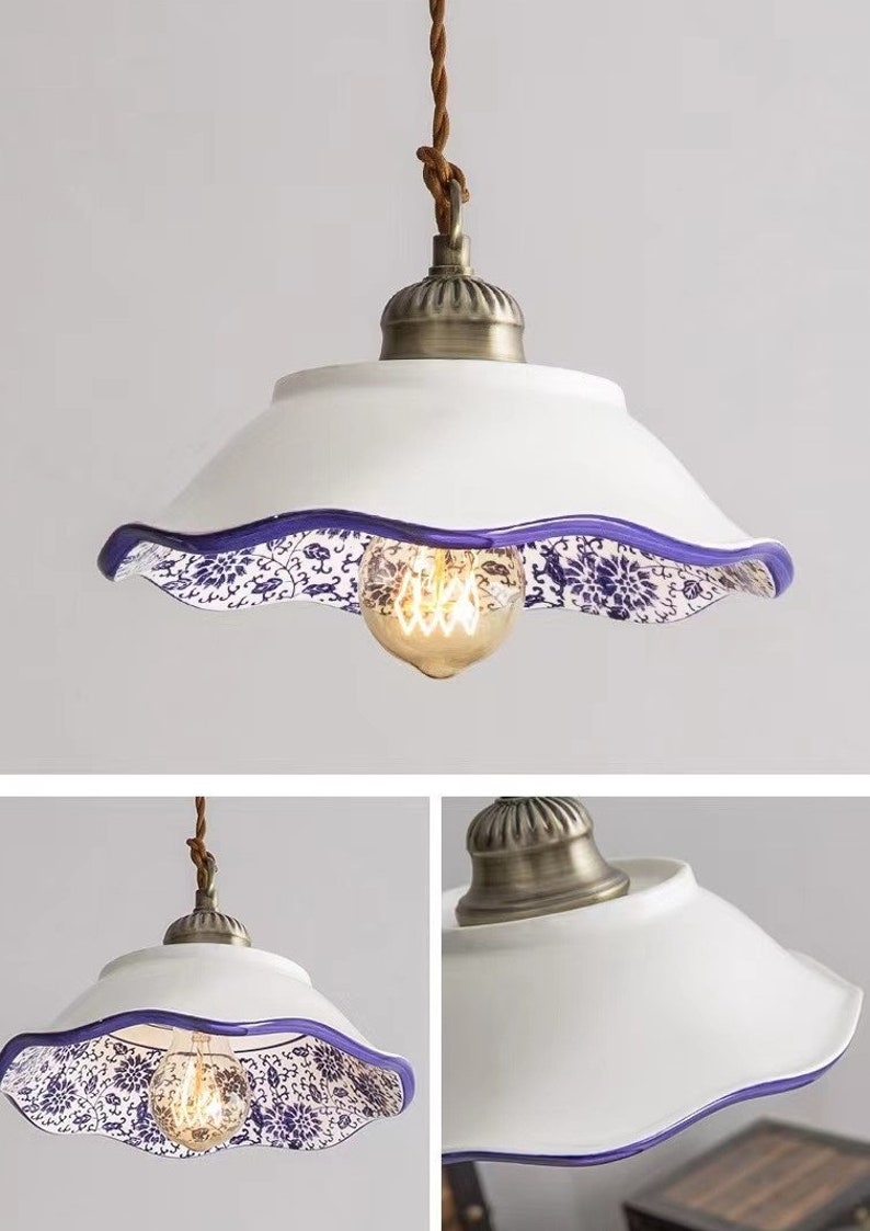 Vintage Style Ceramic Pendant Light Ceramic Light Fixture Etsy