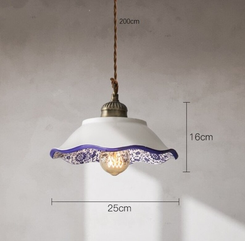 Vintage Style Ceramic Pendant Light Ceramic Light Fixture Etsy