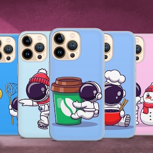 Funda de teléfono con astronauta de dibujos animados The Rides Cover para iPhone 14+ 13 Pro Max 12 mini 11 SE 2022 Xs 8 7 compatible con Samsung a12 a13 S22 S21+