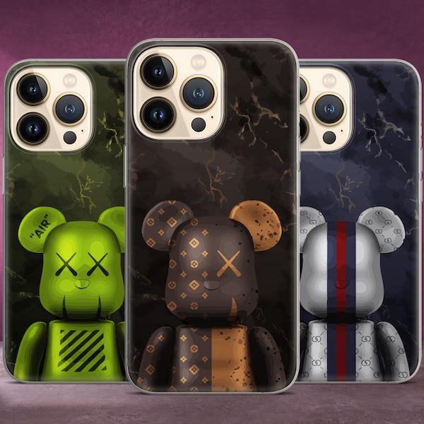 Robot Bear Phone Case Luxury Teddy Cover for iPhone 14 Plus 13 Pro Max 12 mini 11 SE 2022 Xs 8 7 fits Samsung a12 a13 S22 S21+