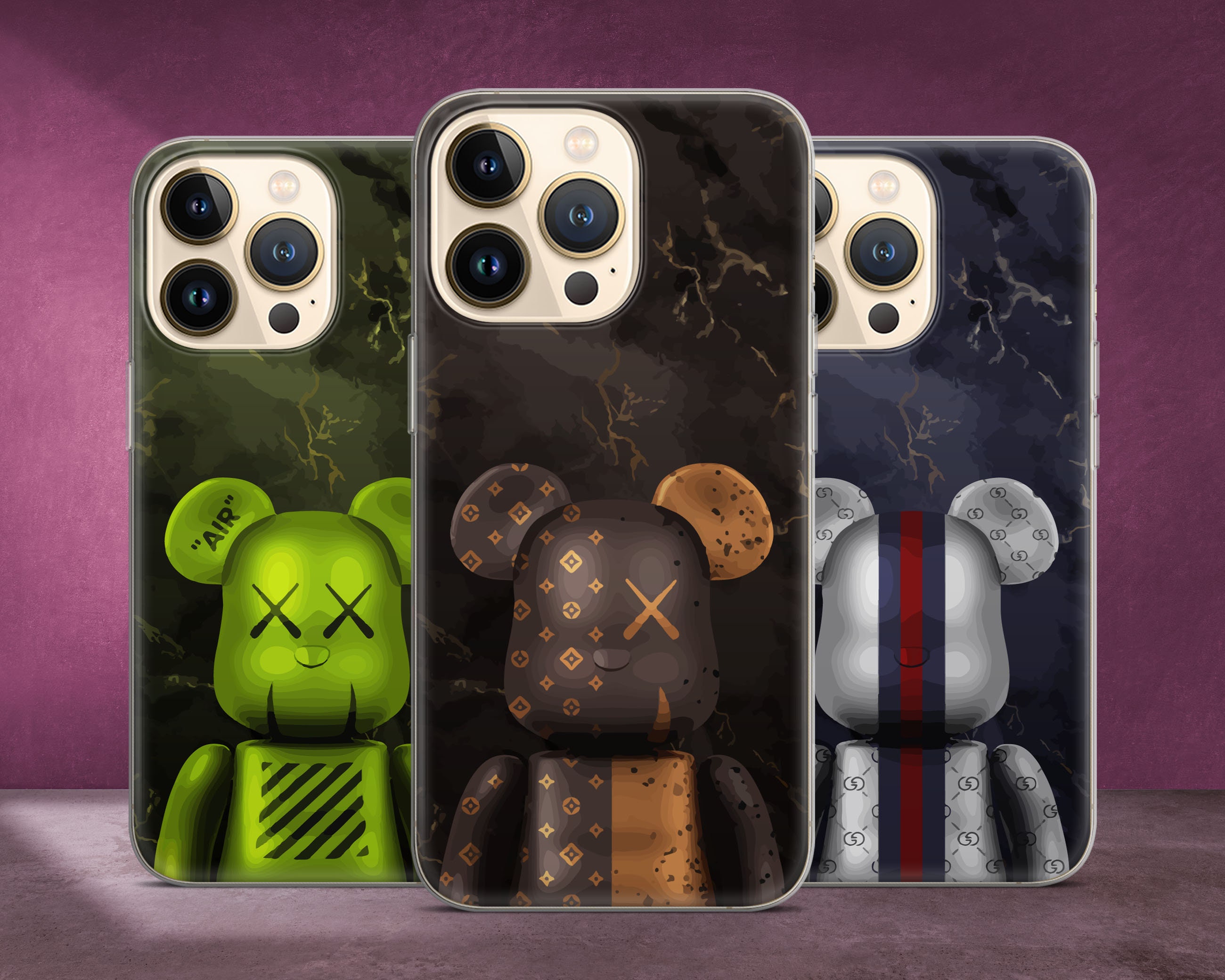 BEAR BRICK KAWS ROBOT BROWN iPhone 14 Plus Case Cover