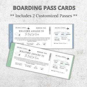 Cartão de embarque imprimível para batismo personalizado JW x2, modelo de cartão de embarque para batismo personalizado, presente de batismo JW, cartão de download digital