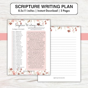 Scripture Writing Plan, JW Personal Study Worksheet, Fruitage of the Spirit Galatians 5:22, New World Translation
