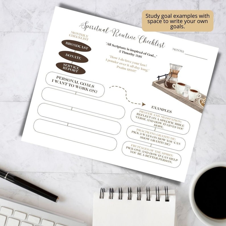 JW Spiritual Routine Tracker: Jehovah's Witness Gift (Digital Download) image 4
