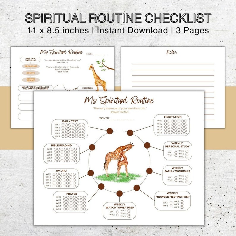 JW Spiritual Routine Activity Tracker, JW Spiritual Checklist, JW ...