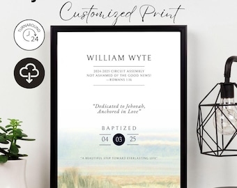 Personalized JW Baptism Keepsake Print: Jehovah's Witness Gift (PDF/JPG) #19