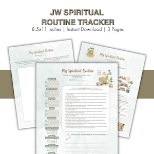 JW Spiritual Routine Activity Tracker, Jehovah's Witnesses Books, JW Baptism Gift, Printable Digital Download, JW Family Worship