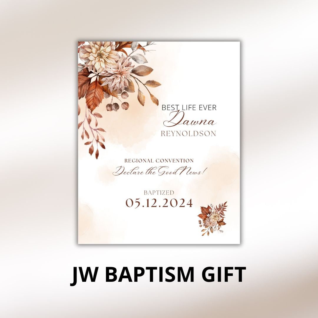 JW Baptism Gift, Baptism Keepsake, Jehovah