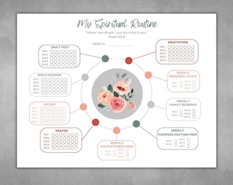 JW Spiritual Routine Tracker: Family Worship Planner (Digital Download)