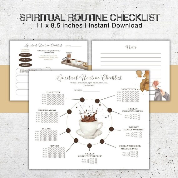 JW Spiritual Routine Tracker: Jehovah's Witness Gift (Digital Download)