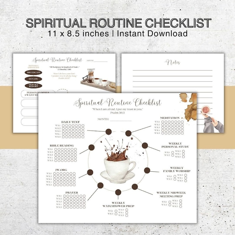 JW Spiritual Routine Tracker: Jehovah's Witness Gift (Digital Download) image 1