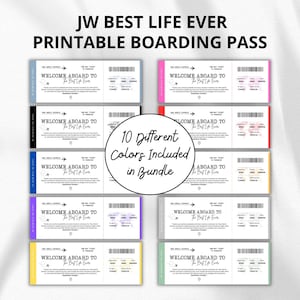 JW Best Life Ever Printable Boarding Pass, JW Pioneer Boarding Pass Cards, Digital Download, JW Pioneer Gifts