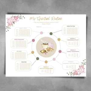 JW Spiritual Routine Checklist, JW Personal Study, Jehovah&#39;s Witnesses, JW Baptism Gift, Printable Digital Download