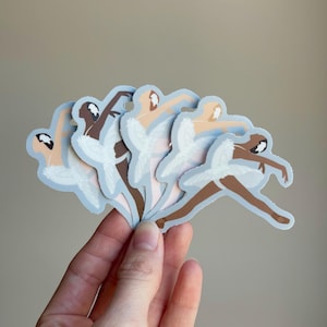 Swan Lake Odette White Swan Ballet Inspired Vinyl Sticker, Custom Skin Tone/Hair Color