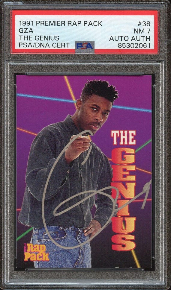 1991 Premier Rap Pack #38 the Genius GZA Auto PSA 7 NM - Etsy