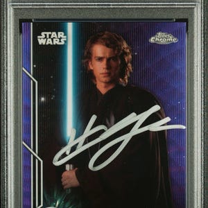 2023 Topps Chrome Star Wars #48 Hayden Christensen Purple Wave Refractor Auto PSA 9/10 Mint
