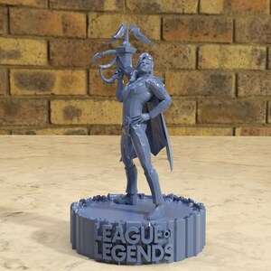 Crystal Rose Akshan League Of Legends Figure, 3D Printed LOL Champion Statue, Custom Gamer Gift, Personalized Display Model