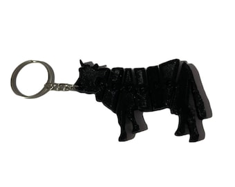 Kuh Gelenk Schlüsselbund - Fidget Keyring - Schlüsselbund - Geschenk 3D gedruckt - Unter 5 Pfund - Party Filler - Stressabbau - Sensorisches Spielzeug
