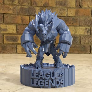 League Of Legends Black Alistar Figure, 3D Printed Personalized Skin Statue, Rare Champion Gamer Gift, Unique Esports Collectible