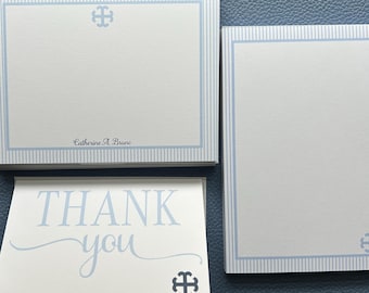 Saint Mary's College Belles Blue Striped Stationery Sets | Personalization Available