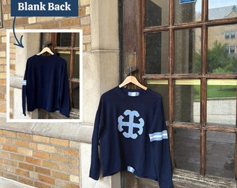 The French Cross Sweater | NO BACK DESIGN | Saint Mary's College | Navy | Belles Blue | White | Better in Blue Co.
