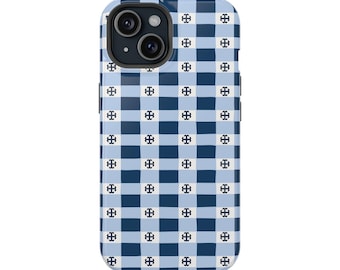 Saint Mary&#39;s College Gingham French Cross Magnetic Phone Case | Belles Blue | Better in Blue Co.