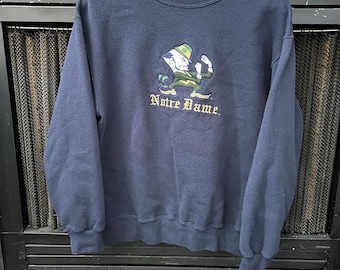 Vintage Notre Dame Navy Sweatshirt Embroidered Medium | Irish | Better in Blue Co.