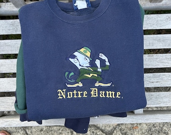 Vintage Notre Dame Navy Sweatshirt Embroidered Medium | Irish | Better in Blue Co.