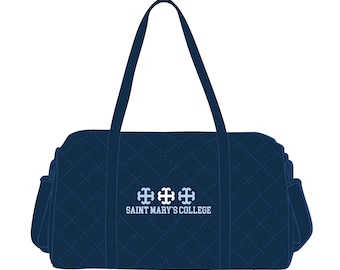 French Cross Embroidered Duffel Bag | Saint Mary's College | Navy Blue | Better in Blue Co.