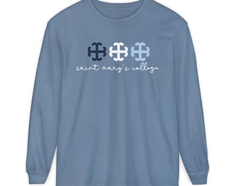 Saint Mary's College Long Sleeve Triple French Cross Tee | Belles Blue | Better in Blue Co.
