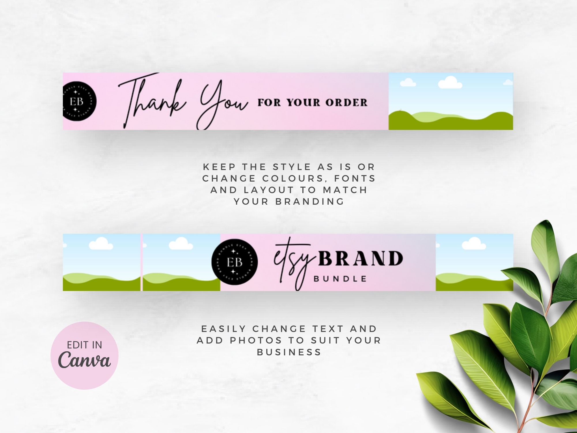 Etsy Order Receipt Banner Editable Canva Template (Instant Download) Etsy