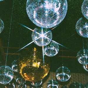 Retro Disco Ball Wall Art Print - Sparkly Digital Download - Y2K Aesthetic Room Decor - Funky 70s Vibe Poster - Instant Download