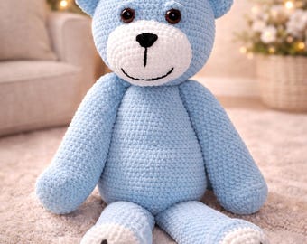 Virkad nallebjörnsmönster: Amigurumi plyschleksak (PDF) Engelska