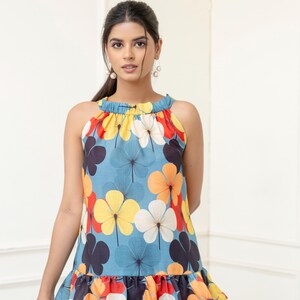 Designer Multicolour flower printed Stylish cotton Top