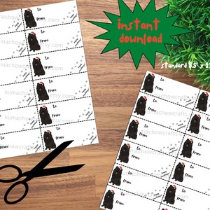 Black Chow Chow Printable Christmas Dog Gift Tags - Instant Download