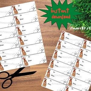 Duitse herder afdrukbare kersthond cadeaukaartjes - direct downloaden