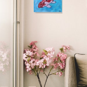 Acrylic painting on canvas Koi fish, original hand painted, modern art, pop art image 3
