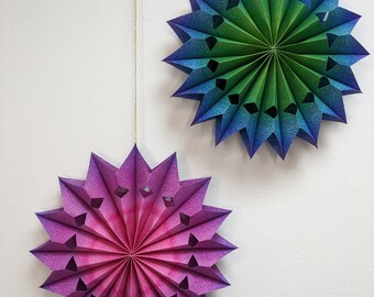 Folded paper stars/Christmas decorations/Window room decorations/Hanging star/Origami star/Waldorf furnishings/Waldorf